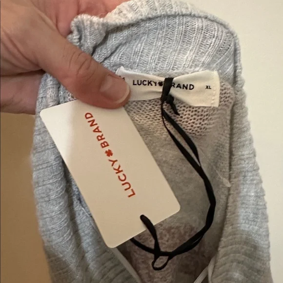 NWT Lucky Brand Gray Aztec Belted Long Sleeve Sweater Dress XL - Picture 8 of 10